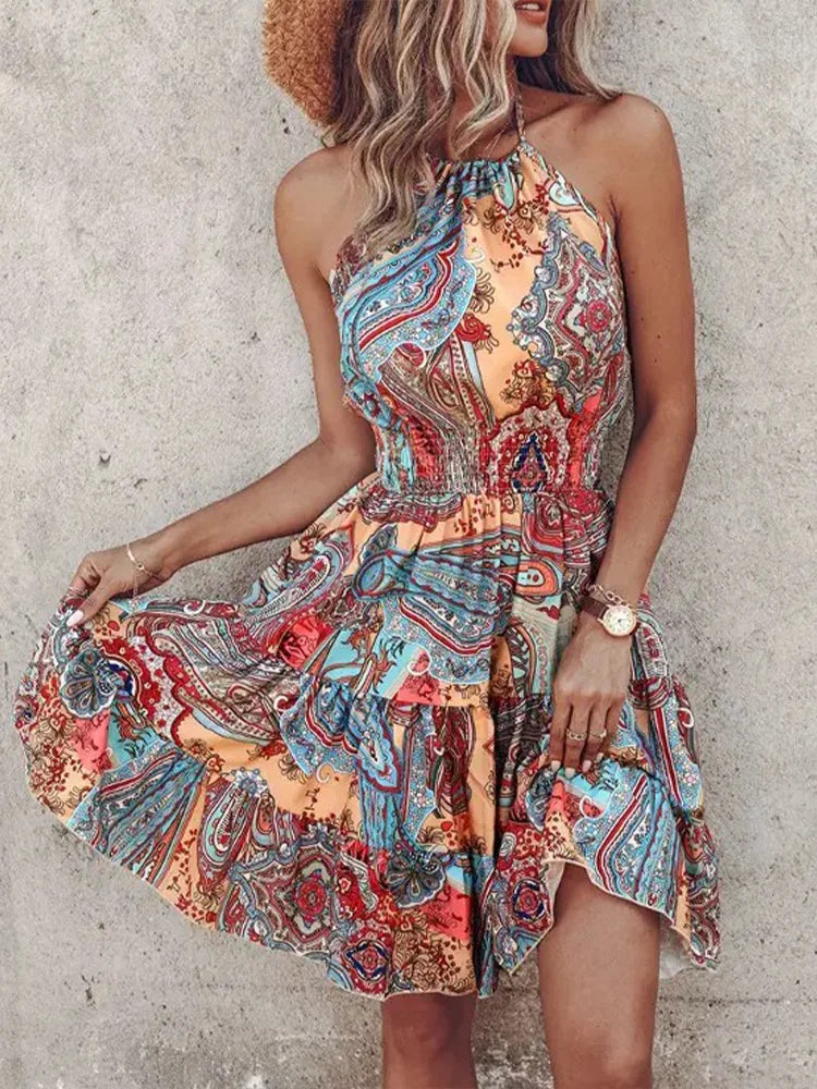 Printed Loose Boho Mini Dress - 3 colors available I Love that Boho