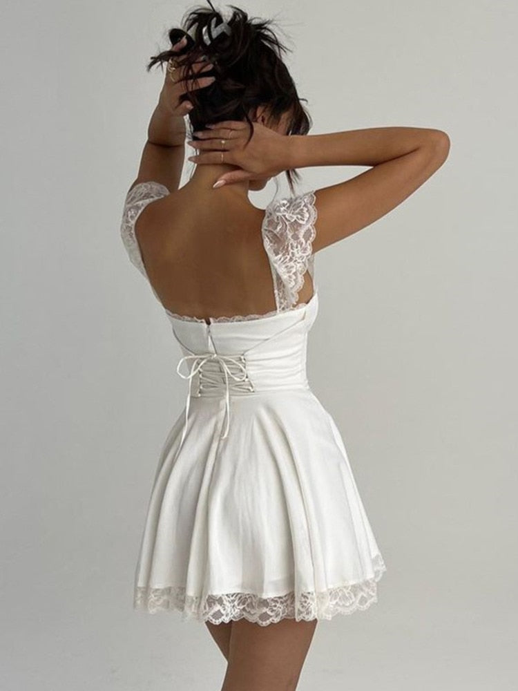 White Lace Strap Mini Dress I White Mini Dress I Love that Boho | Love that Boho White Lace Strap Mini Dress I White Mini Dress I Love that Boho | Love that Boho