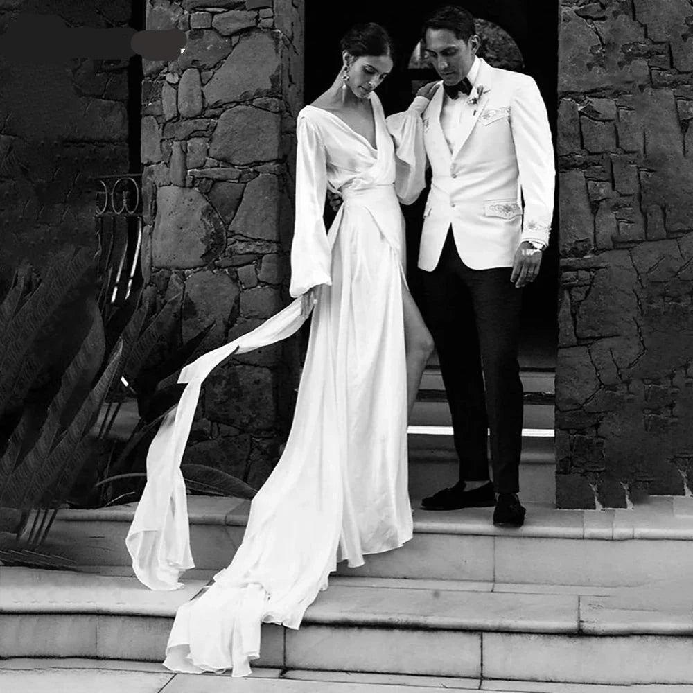 Long Puff Sleeves Boho Wedding Dress I Boho Bridal I Love that Boho | Love that Boho Long Puff Sleeves Boho Wedding Dress I Boho Bridal I Love that Boho | Love that Boho