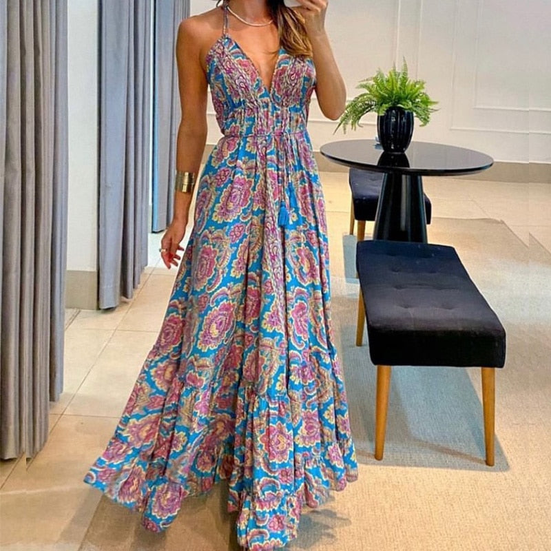 Boho Backless Maxi Dress - multiple prints I Love that Boho | Love that Boho Boho Backless Maxi Dress - multiple prints I Love that Boho | Love that Boho