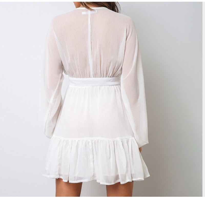 White Flowy long Sleeve Summer Dress I Love that Boho | Love that Boho White Flowy long Sleeve Summer Dress I Love that Boho | Love that Boho