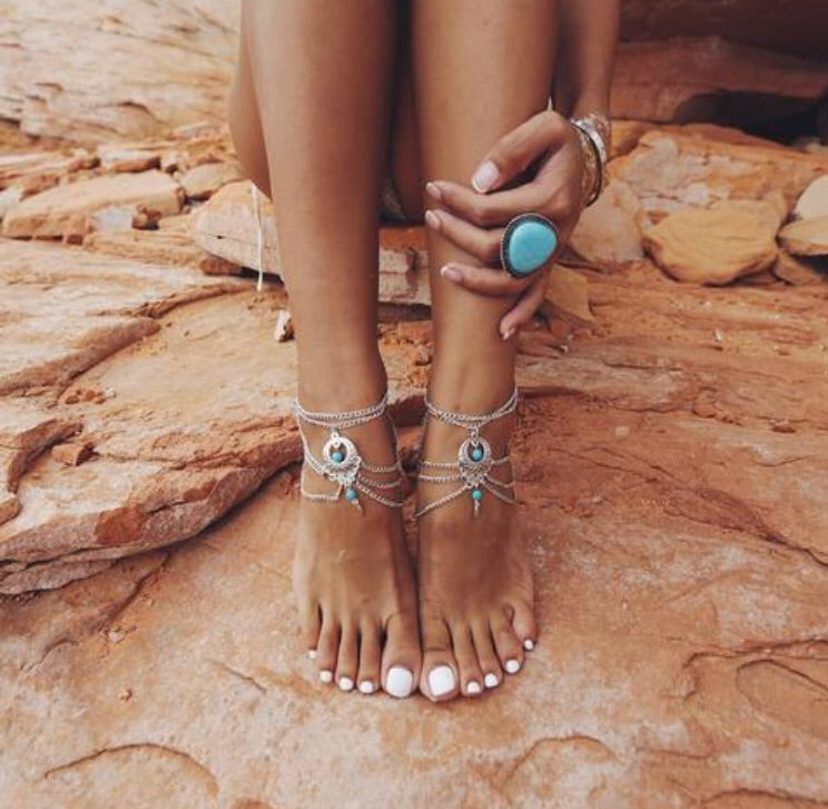 boho anklet turquoise anklet. boho anklet, anklets , turquoise anklet