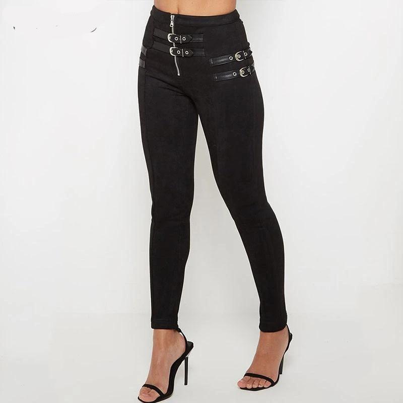 Womens Suede Pants - Suede Black Pants - Leather Collection