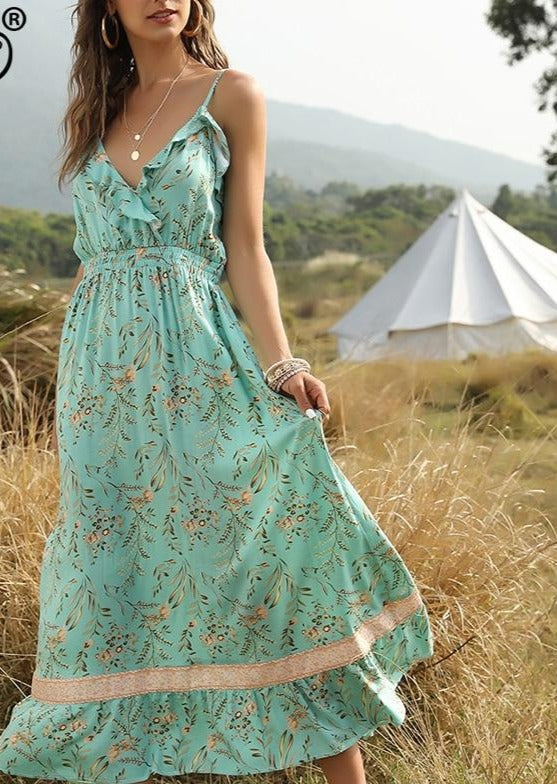 boho green dress Rayon Button Duster Dress, Womens 2025 lending graceful movement to your every step Wrap Boho Dress / Sage