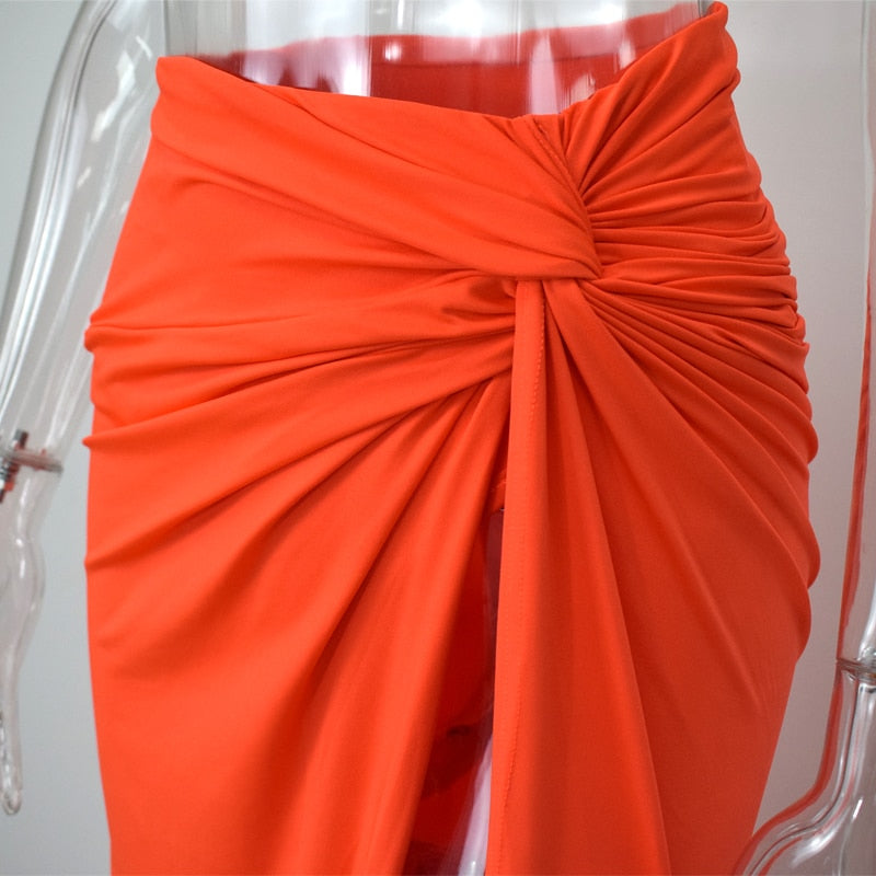 high split maxi skirt, 2 piece maxi skirt and top set , 2 peice skirt and top,