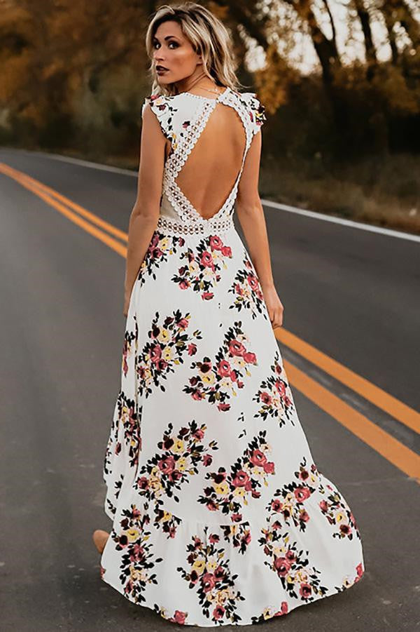 Backless Floral Maxi Dress love that boho