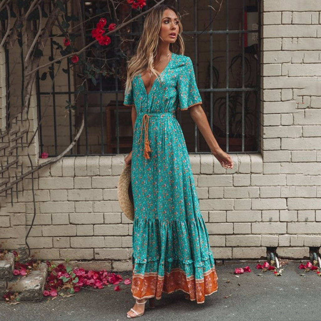 Vintage Multi Print Maxi Dress. Love that Boho | Love that Boho Vintage Multi Print Maxi Dress. Love that Boho | Love that Boho