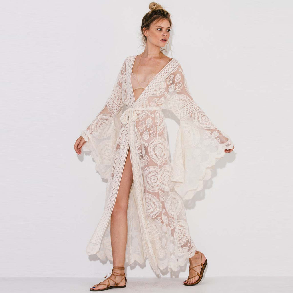 Batwing White Lace Kimono Love that Boho Love that Boho