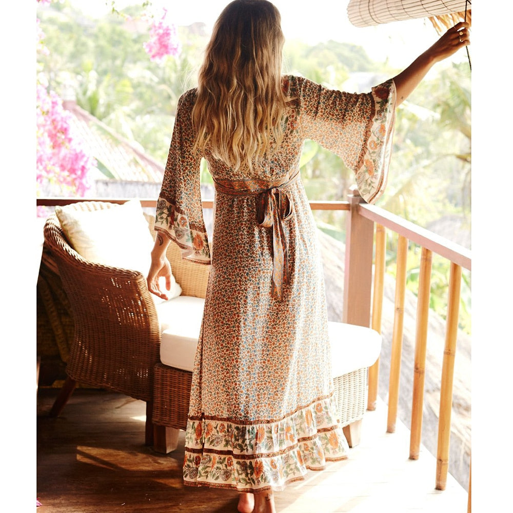 Boho Dress | V-Neck Hippie Dress | Boho Maxi Dress | Love that Boho