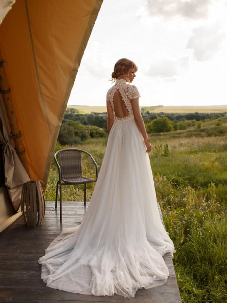 Boho Lace High Neck Wedding Dress I Love that Boho | Love that Boho Boho Lace High Neck Wedding Dress I Love that Boho | Love that Boho