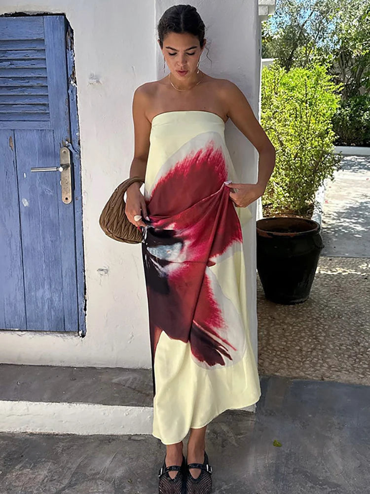 Floral Backless Belt  Maxi Dress , dress wit back belt
