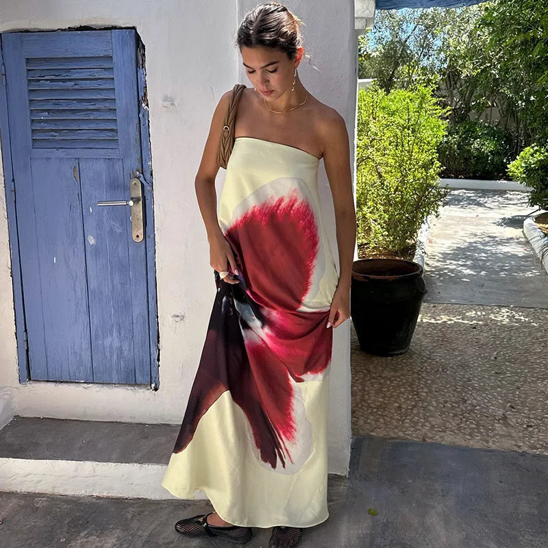 Floral Backless Belt  Maxi Dress , dress wit back belt