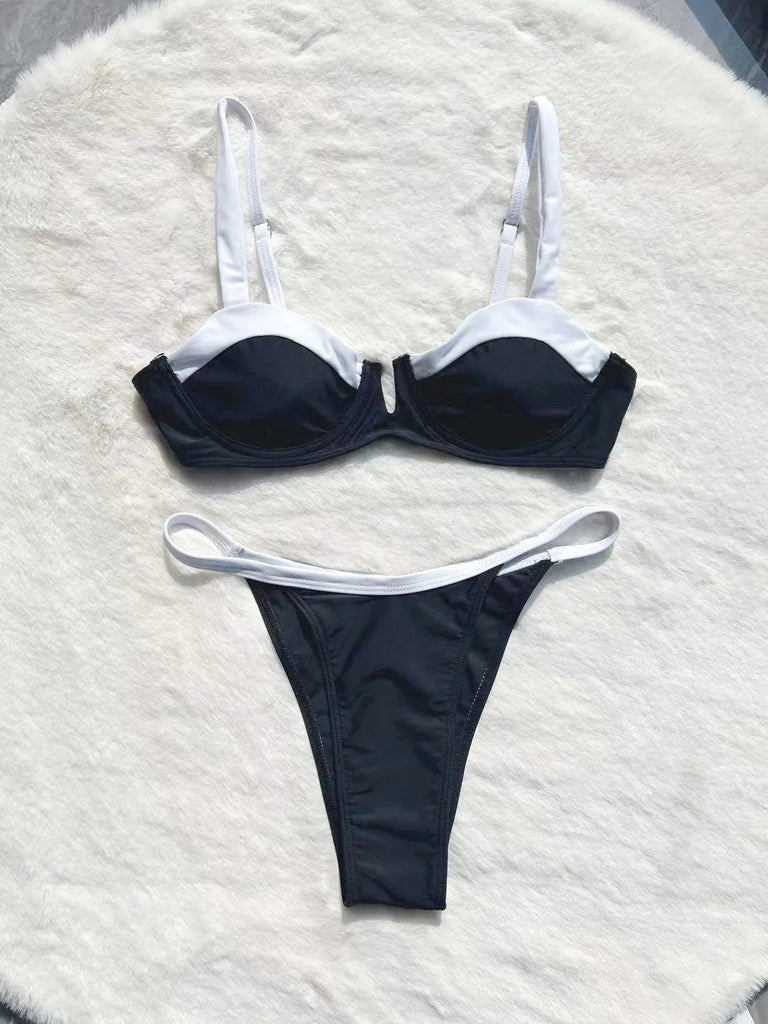 Black and white bathing suit , Push Up Bathing Suit - 2 Piece and 1 piece 