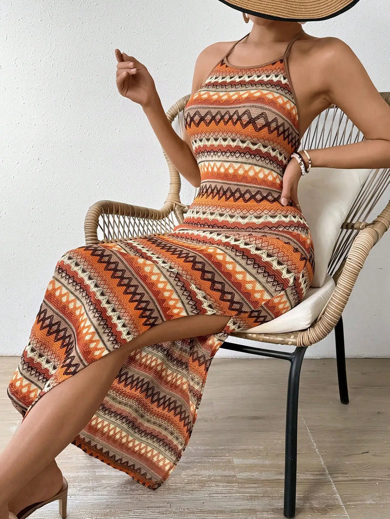 ZigZag Patterned Boho Dress , Boho dress