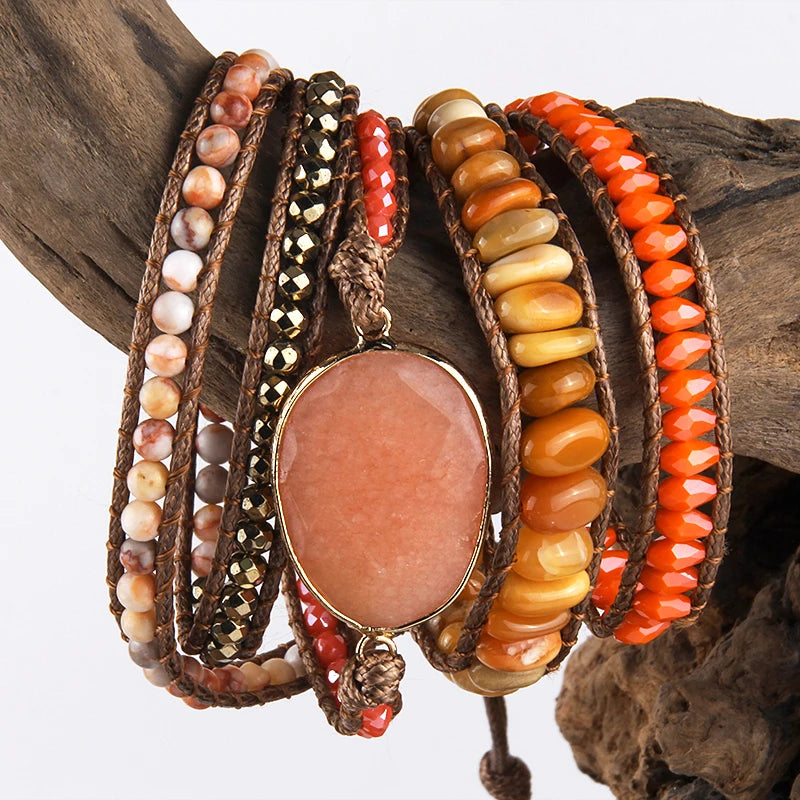 Bohemian Mixed Natural Stone Bracelet - multiple colors