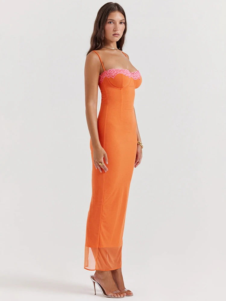 strapless open back dress Orange Puff Sleeve Button Down Midi Dress – PinkBlush main image 1