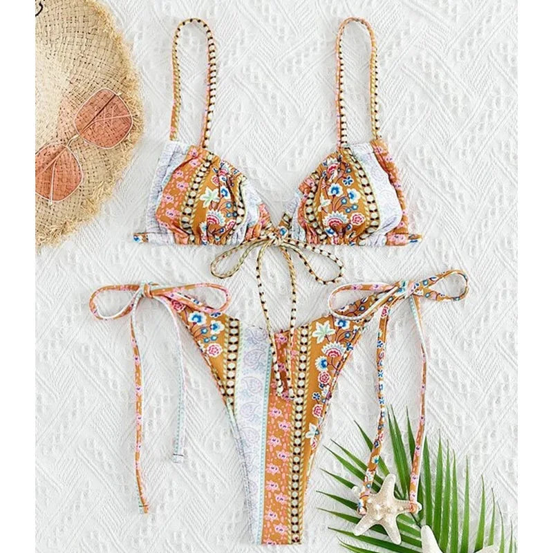 Floral Femme Print Bikini  -multiple colors