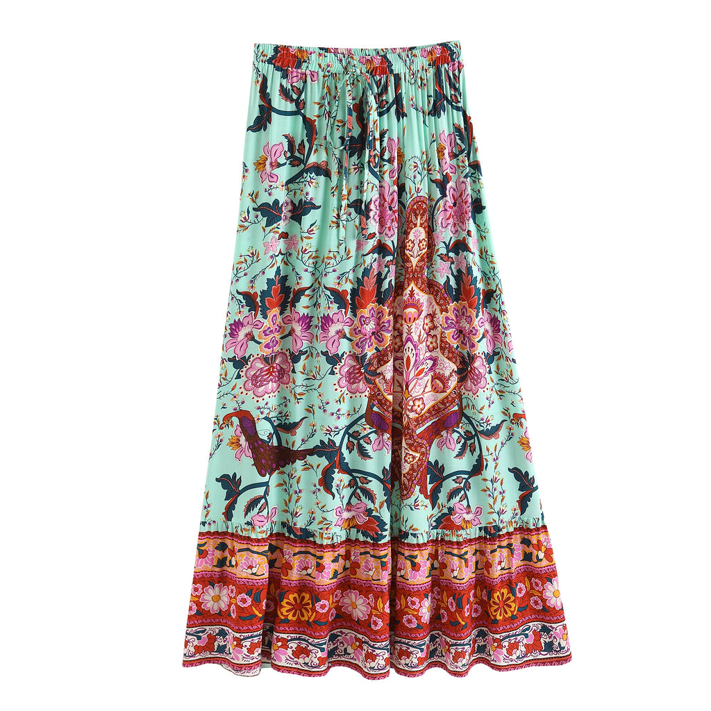 Bohemian Vintage Style Maxi Skirt, boho maxi skirt, boho skirt
