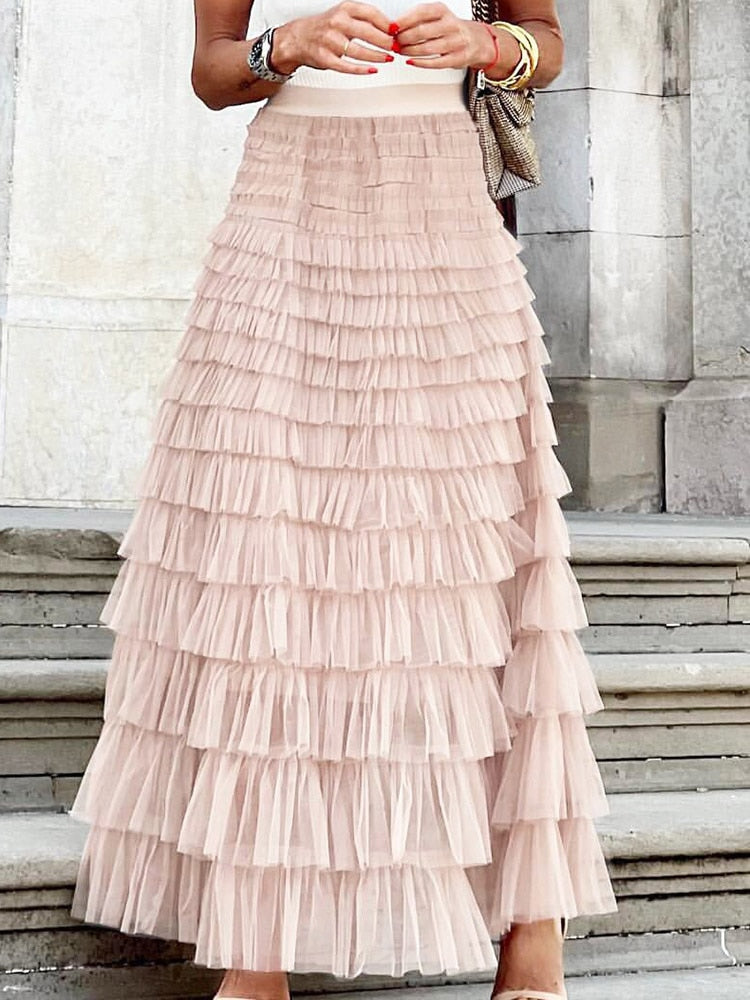 Pleated maxi skirt boho Clearance