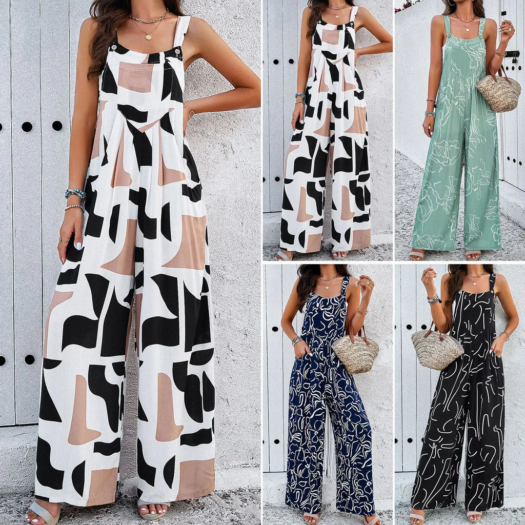 Casual Sleeveless Loose Jumpsuits