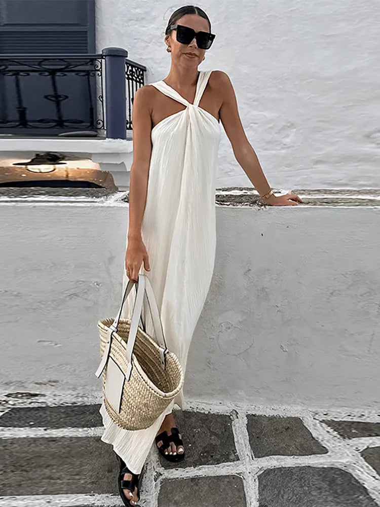 Off Shoulder Halter Pleated Maxi Dress I Love that Boho | Love that Boho Off Shoulder Halter Pleated Maxi Dress I Love that Boho | Love that Boho