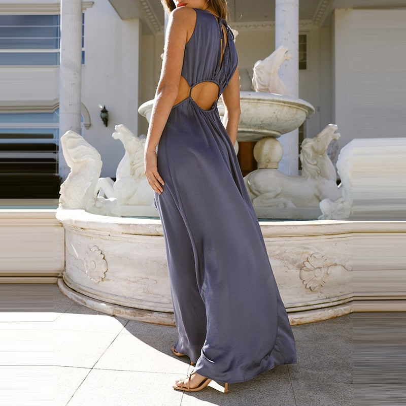 Hollow Out Maxi Dress with Slit