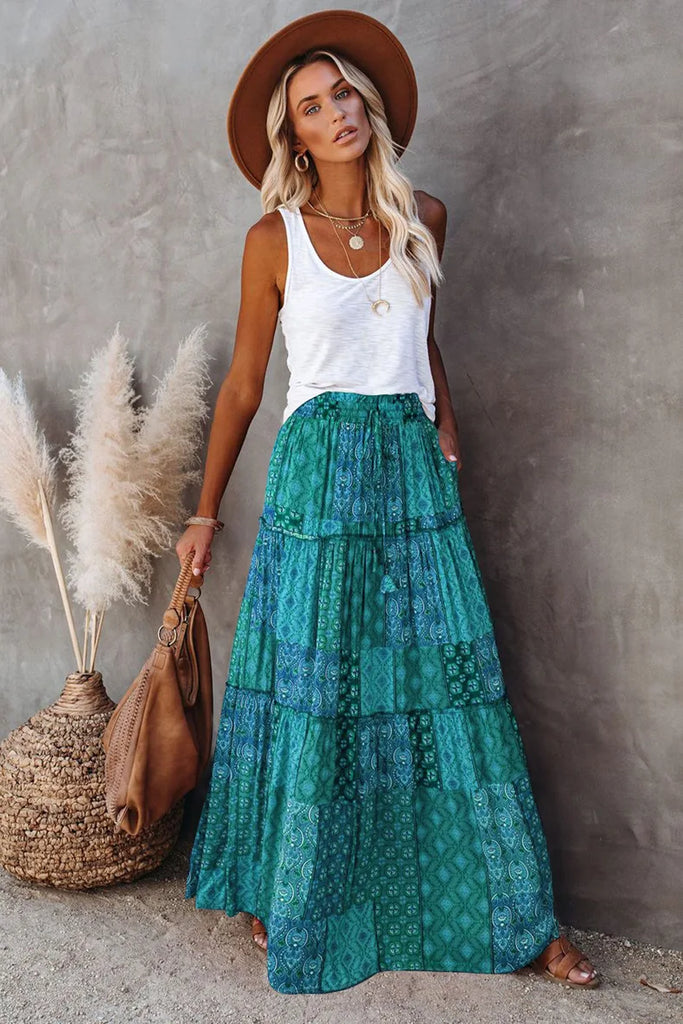 bohemian skirt, boho skirt , bohemian maxi skirt , boho maxi skirt