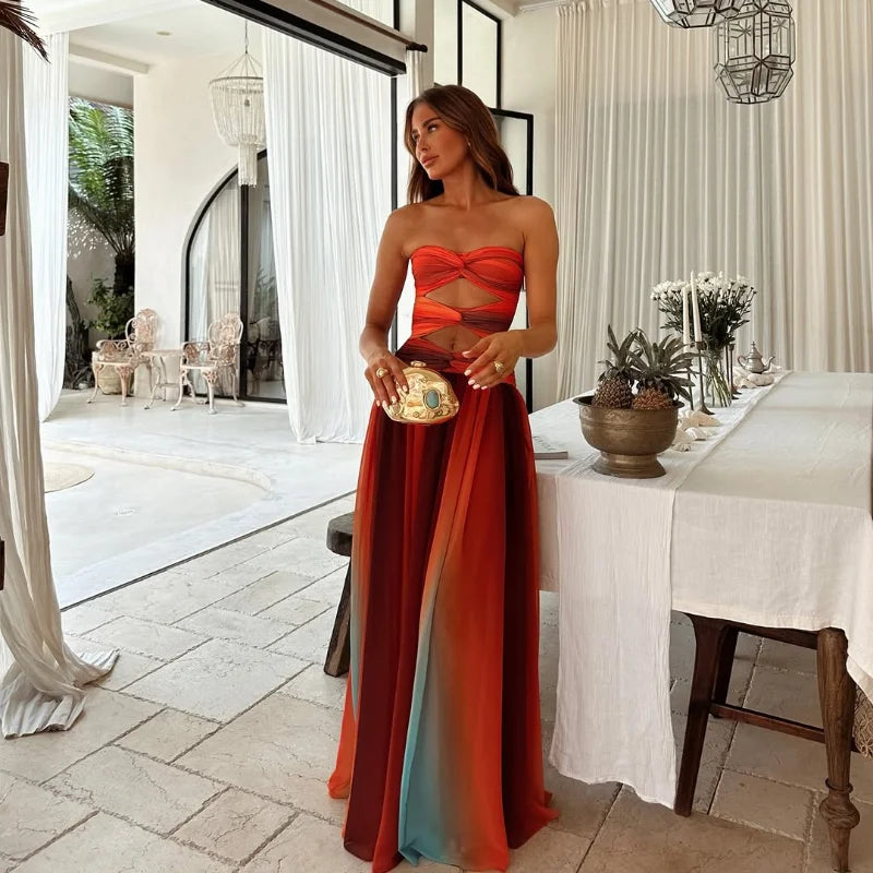 Tie-dye Hollow Out Maxi Dress | Love that Boho Tie-dye Hollow Out Maxi Dress | Love that Boho