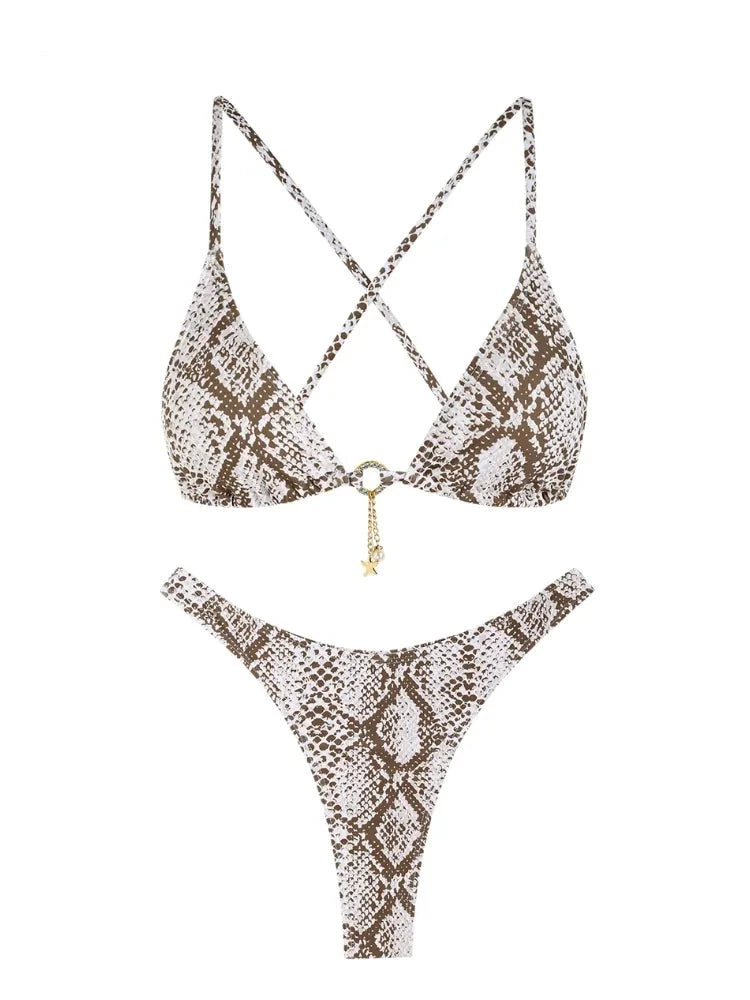 classic snakes crisscross bra-style bikini top Images... Criss Cross Snake Print Thong Bikini | Snake Print | Love that Boho ...