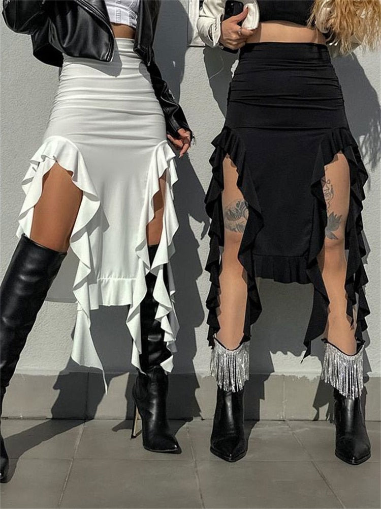  Tassel Ruffled High Waist Boho Skirt, boho white skirt . boho skirt