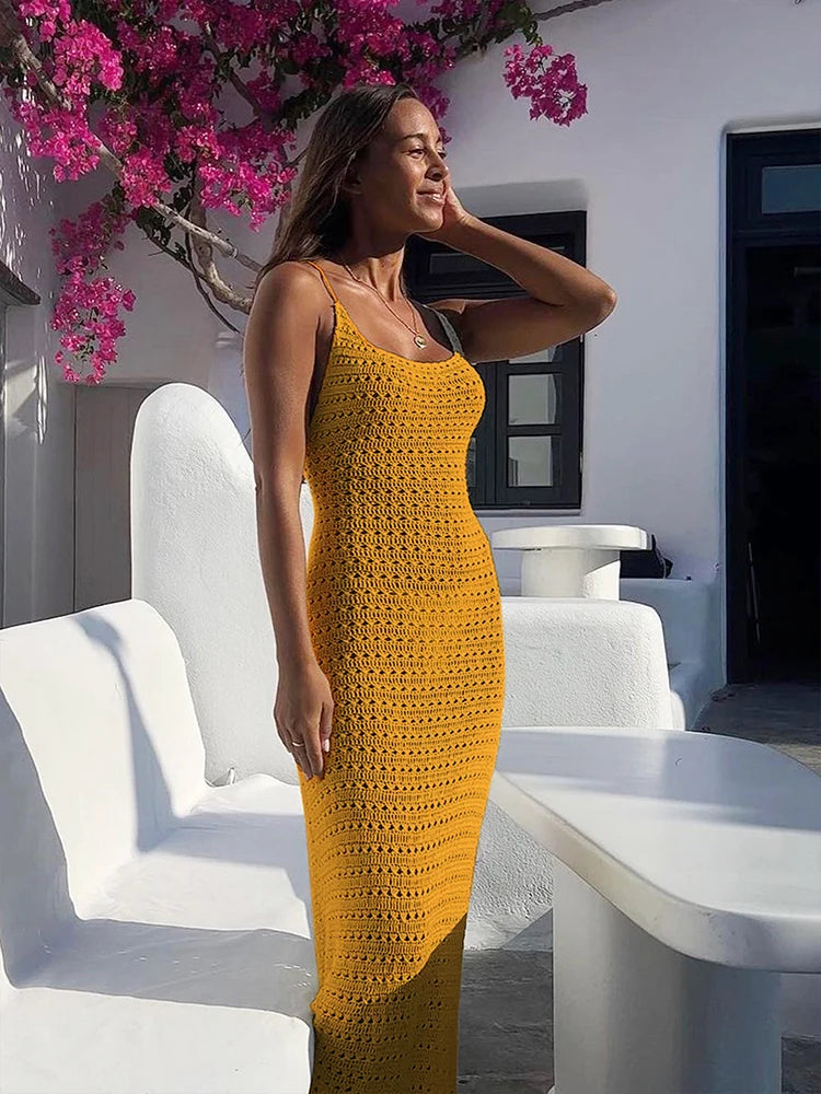 Knit Cut Out Tassel Dress -  Multiple colors