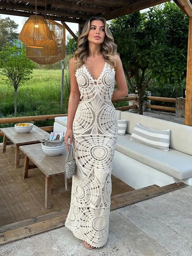 Knitted Crochet Hollow Out Beach Dress I Boho Dress I Love that Boho Knitted Crochet Hollow Out Beach Dress I Boho Dress I Love that Boho