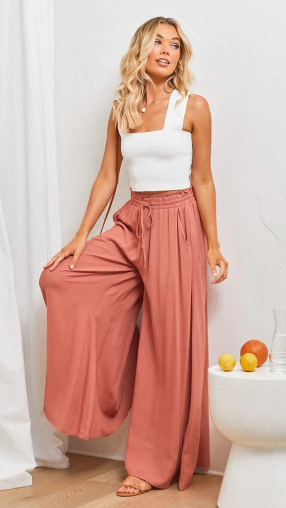 High Waist Boho Pants - multiple colors