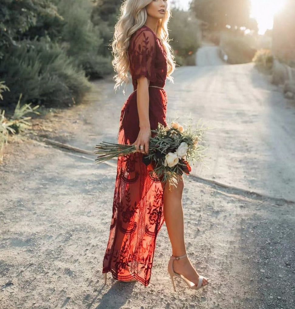 Short Sleeve Bohemian Lace Maxi Dress I Love that Boho | Love that Boho Short Sleeve Bohemian Lace Maxi Dress I Love that Boho | Love that Boho