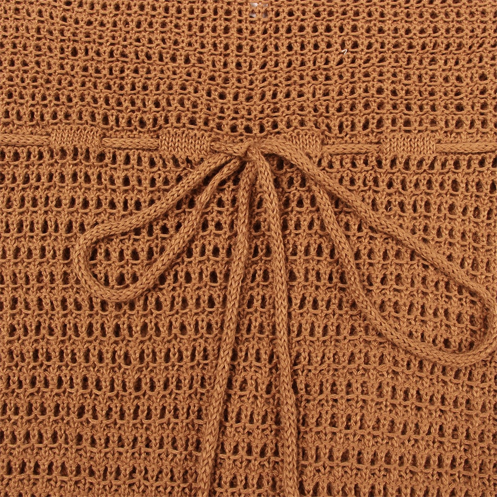 Tassel Knitted Crochet Tunic Beach Cover Up Dress
