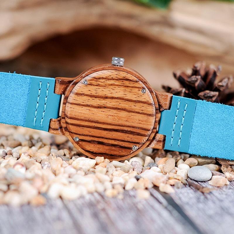 Womans wood watch. turquoise woman's wood watch. His & Her Turquoise Wood Watch