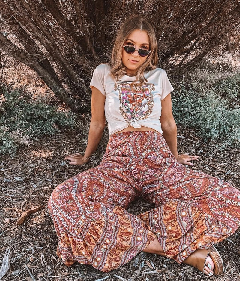Wide Leg Silk Patchwork Pants, Boho Flowy Goddess Trousers, One of a Kind  Hippie Style Pants, Free Spirit Flow XS-3X - Etsy | Boho outfits, Boho  style outfits, Hippie outfits