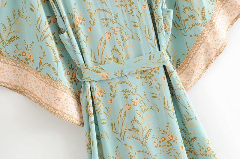 Boho Chic Turquoise Kimono