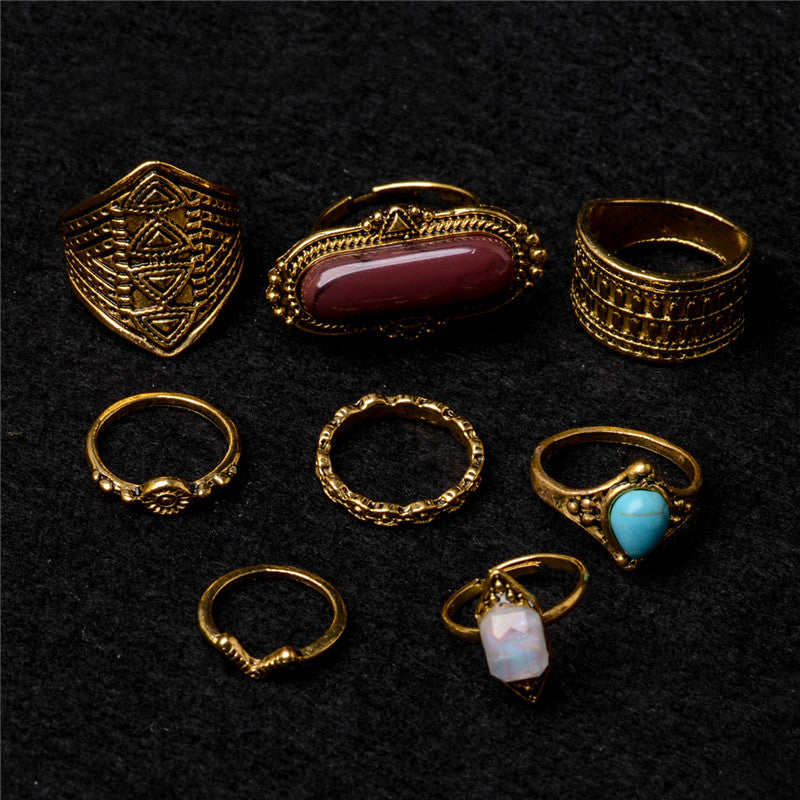 boho jewellery. boho rings. boho ring set. bohemian jewellery