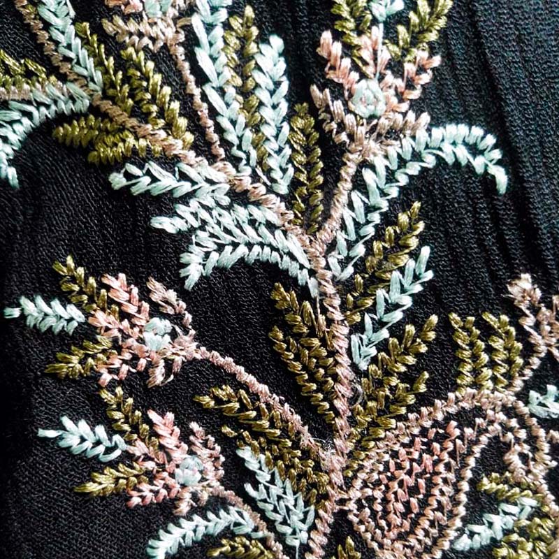 Floral Embroidery boho mini dress