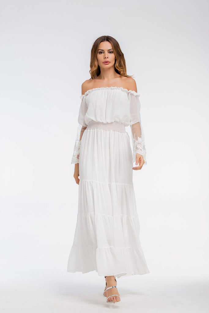 white lace maxi dress, white lace boho dress, white maxi dress ,  white lace boho dress