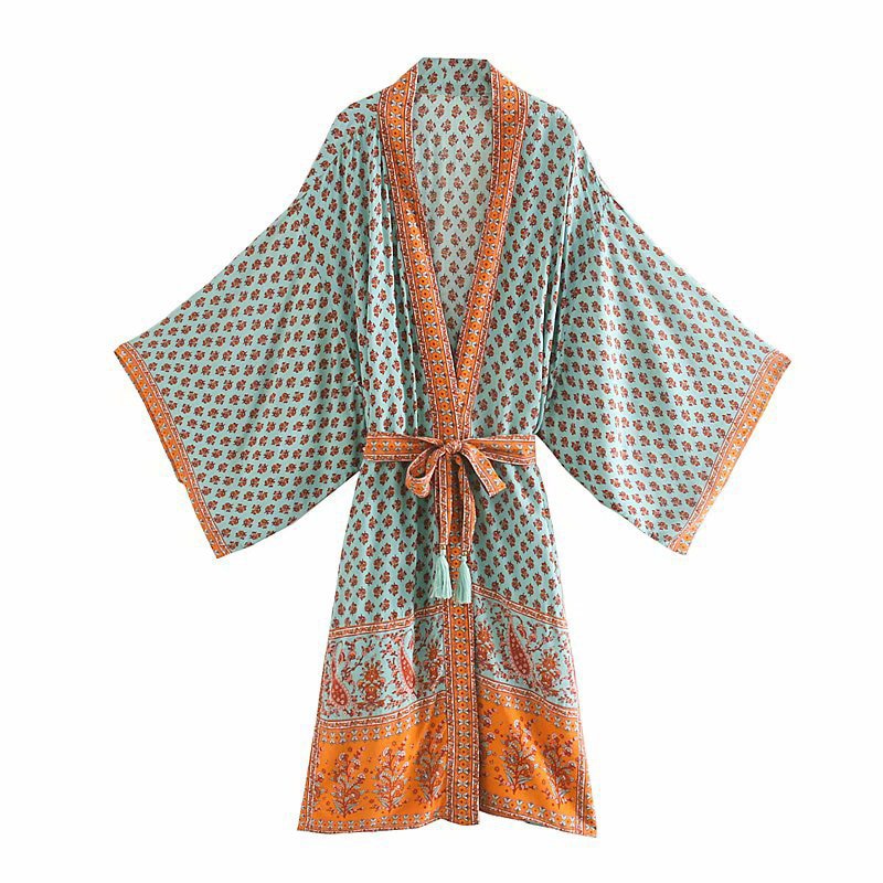 turquoise kimono
