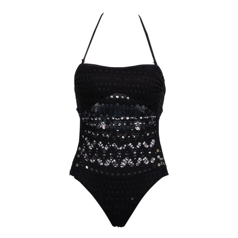 Black One Piece  Hollow Swimsuit , black one piece swimsuit, one piece swimwear, black swimsuit