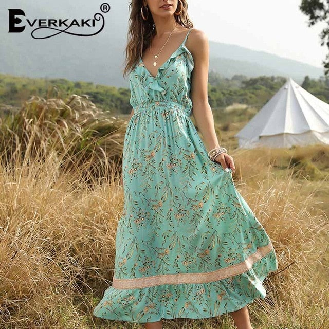 Ruffled Elastic Waist Boho Dress | Boho Dress | Love that Boho