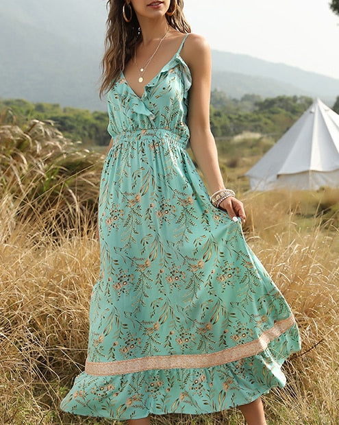 Ruffled Elastic Waist Boho Dress | Boho Dress | Love that Boho | Love that Boho Ruffled Elastic Waist Boho Dress | Boho Dress | Love that Boho | Love that Boho