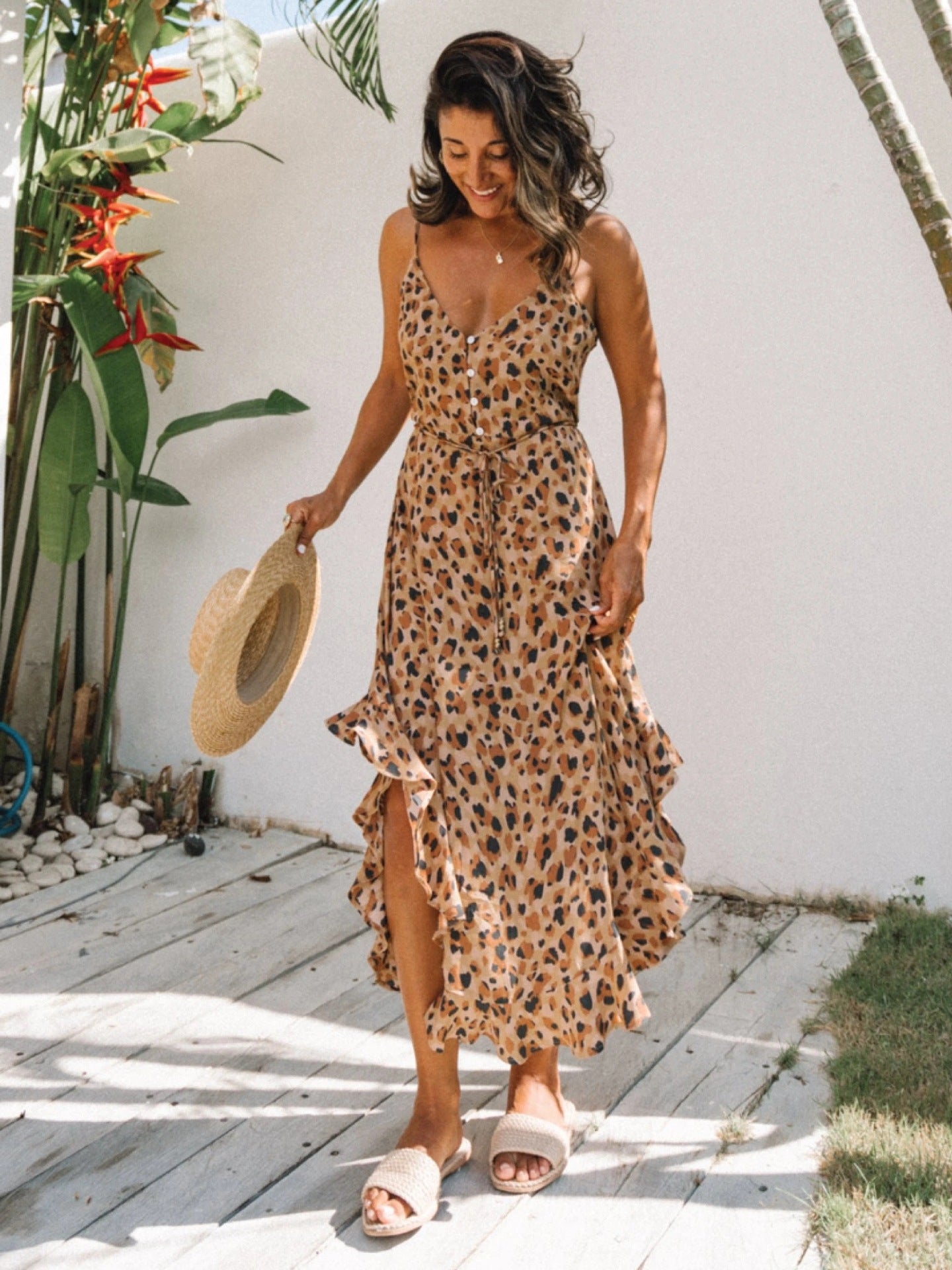 Leopard Print Spaghetti Strap Dress | Maxi Dress | Love that Boho