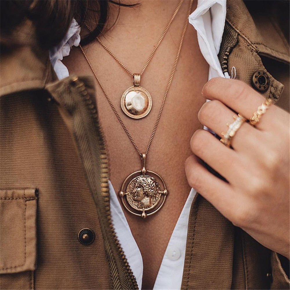 multi layer coin necklace , coin necklace , boho jewelry, boho necklace , boho coin choker
