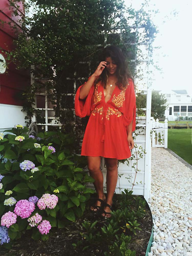 Boho dress red best sale