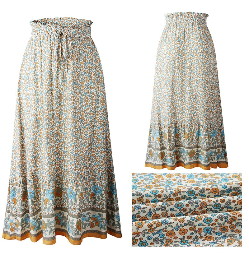 High Waisted Maxi Skirt - 3 Prints