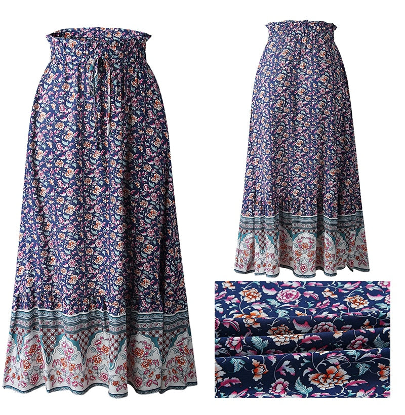 High Waisted Maxi Skirt - 3 Prints